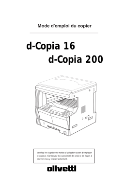 Olivetti d-Copia 16 Manuel utilisateur