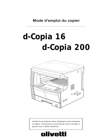 Manuel du propriétaire | Olivetti d-Copia 16 Manuel utilisateur | Fixfr