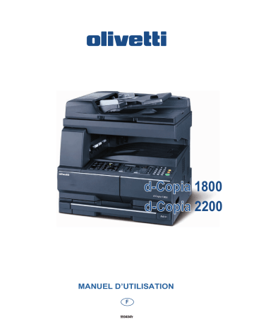 Manuel du propriétaire | Olivetti d-Copia 1800 and d-Copia 2200 Manuel utilisateur | Fixfr