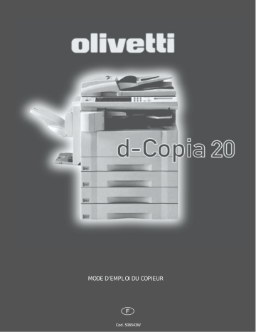 Manuel du propriétaire | Olivetti d-Copia 20 Manuel utilisateur | Fixfr