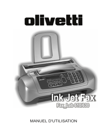 Fax-Lab 630 | Manuel du propriétaire | Olivetti Fax-Lab 610 Manuel utilisateur | Fixfr