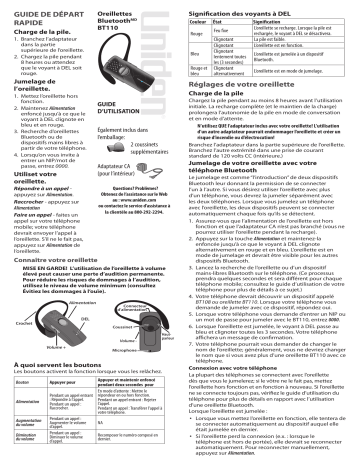 Manuel du propriétaire | Uniden BT110 Manuel utilisateur | Fixfr