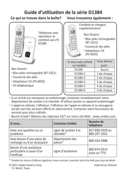 Uniden D1384 Manuel utilisateur