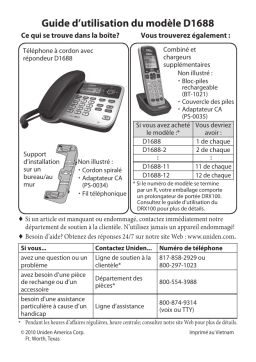 Uniden D1688-4T Manuel utilisateur