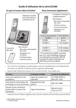 Uniden D2380 Manuel utilisateur