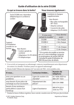 Uniden D3288 Manuel utilisateur