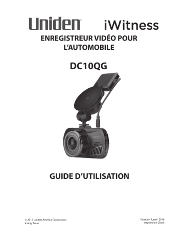 Manuel du propriétaire | Uniden DC10QG Manuel utilisateur | Fixfr