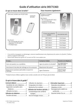 Uniden DECT1363-X Manuel utilisateur