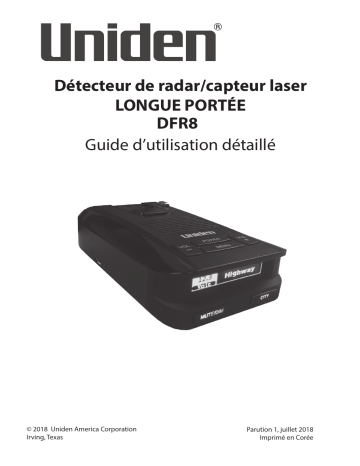 Manuel du propriétaire | Uniden DFR8 Manuel utilisateur | Fixfr