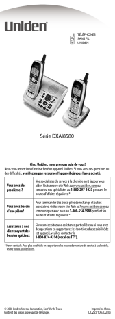DXAI8580-3 | Manuel du propriétaire | Uniden DXAI8580-2 Manuel utilisateur | Fixfr