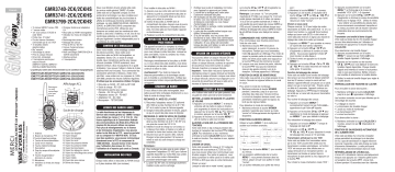 GMR3741-2CK | GMR3740-2CK | GMR3740-3CK | GMR3799-2CKHS | GMR3741-2CKHS | GMR3740-2CKHS | Manuel du propriétaire | Uniden GMR3799-2CK Manuel utilisateur | Fixfr