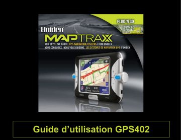 Manuel du propriétaire | Uniden GPS402 Manuel utilisateur | Fixfr