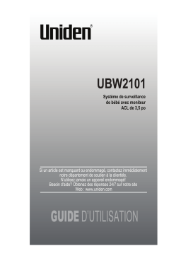 Uniden UBW2101 Manuel utilisateur