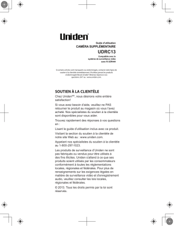 Manuel du propriétaire | Uniden UDRC13 Manuel utilisateur | Fixfr