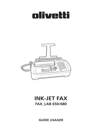 Fax-Lab 650 | Manuel du propriétaire | Olivetti Fax-Lab 680 Manuel utilisateur | Fixfr
