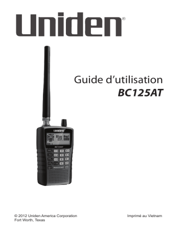 Manuel du propriétaire | Uniden BC125AT Manuel utilisateur | Fixfr