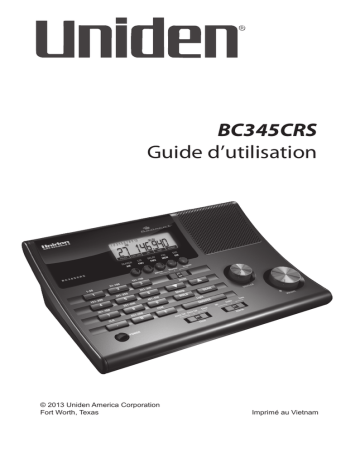 Manuel du propriétaire | Uniden BC345CRS Manuel utilisateur | Fixfr