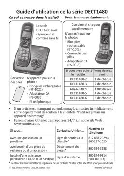 Uniden DECT1480 Manuel utilisateur