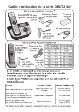 Uniden DECT2180 Manuel utilisateur