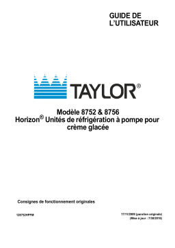 Taylor Model 8752/8756 Horizon Pump Manuel utilisateur