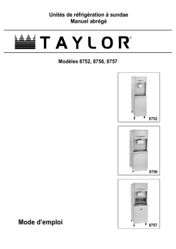 Taylor Model 8752/8756/8757 Manuel utilisateur