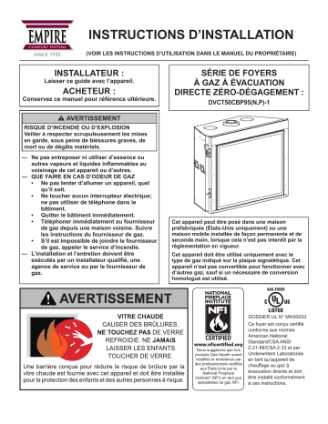 Renegade 50 (DVCT50CBP) French | Manuel du propriétaire | White Mountain Hearth Rushmore 50 (DVCT50CBP) French Manuel utilisateur | Fixfr