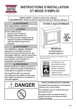White Mountain Hearth Outdoor Loft Firepalce (OLP_FP) French Manuel utilisateur