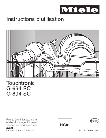 Manuel du propriétaire | Miele G694 Manuel utilisateur | Fixfr