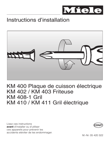 Manuel du propriétaire | Miele KM400 Manuel utilisateur | Fixfr