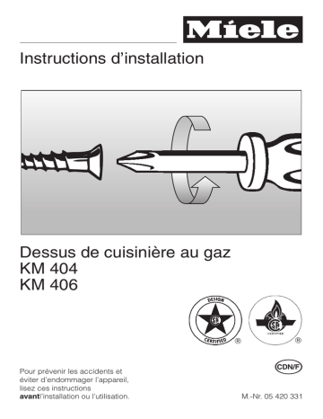 Manuel du propriétaire | Miele KM404 Manuel utilisateur | Fixfr