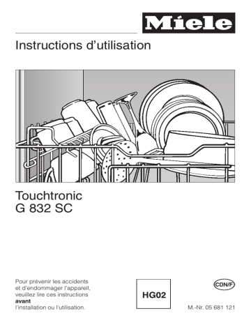 Manuel du propriétaire | Miele G832 Manuel utilisateur | Fixfr