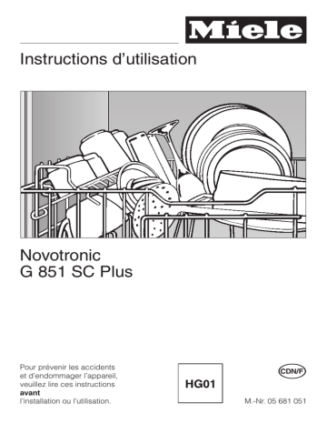 Manuel du propriétaire | Miele G851 Manuel utilisateur | Fixfr