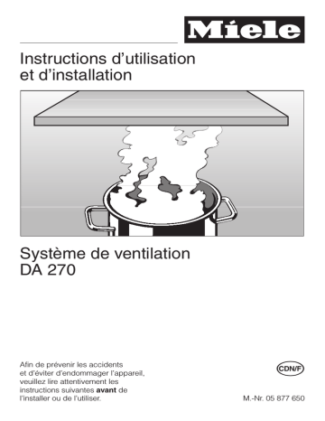 Manuel du propriétaire | Miele DA270 Manuel utilisateur | Fixfr