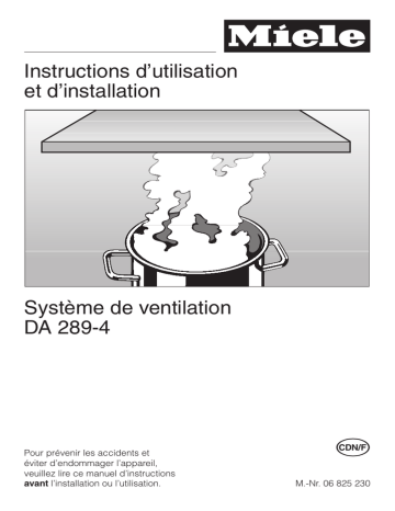 Manuel du propriétaire | Miele DA289 Manuel utilisateur | Fixfr