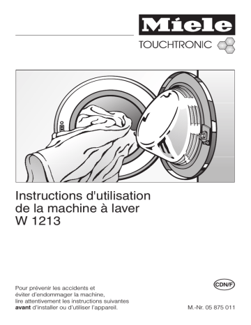 Manuel du propriétaire | Miele W1213 Manuel utilisateur | Fixfr