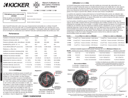 Kicker 2007 CompVR Manuel utilisateur