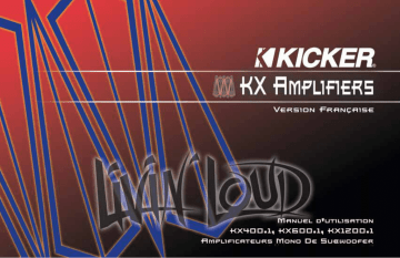 Manuel du propriétaire | Kicker amplificateurs de la gamme KX400.1 / KX600.1 / KX1200.1 Manuel utilisateur | Fixfr