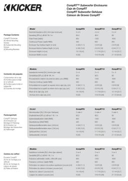 Kicker 2013 CompRT Enclosure Manuel utilisateur
