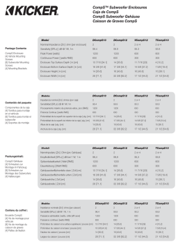 Kicker 2013 CompS Enclosure Manuel utilisateur