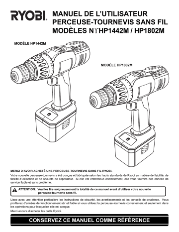 P784K | Manuel du propriétaire | Ryobi P714K Manuel utilisateur | Fixfr