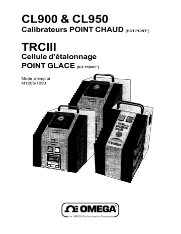 Manuel du propriétaire | Omega CL900, CL950, TRCIII Manuel utilisateur | Fixfr