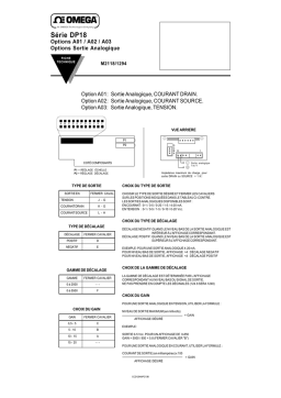 Omega DP18 Options A01 / A02 / A03 Manuel utilisateur