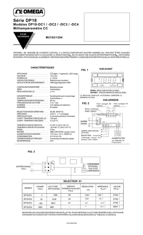 Manuel du propriétaire | Omega DP18-DC1 / -DC2 / -DC3 / -DC4 Manuel utilisateur | Fixfr