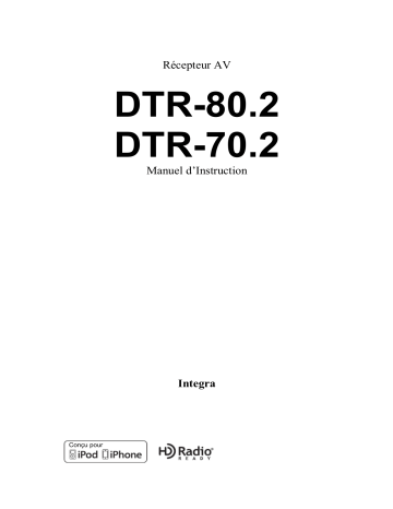 DTR-70.2 | Manuel du propriétaire | Integra DTR-80.2 Receiver Manuel utilisateur | Fixfr