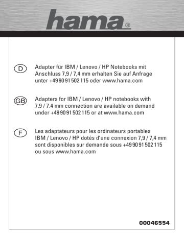 Manuel du propriétaire | Hama 00046554 Notebook Power Supply, Universal, 19V Manuel utilisateur | Fixfr