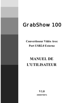 Hama 00049260 USB 2.0 Video Grabber Manuel utilisateur