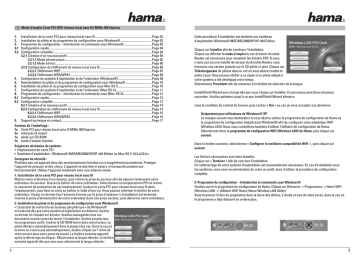 Manuel du propriétaire | Hama 00062732 Wireless LAN PCI Card 