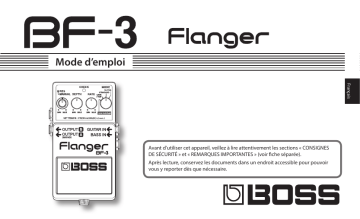 Manuel du propriétaire | Boss BF-3 Flanger Manuel utilisateur | Fixfr