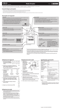 Boss CS-3 Compression Sustainer Manuel utilisateur