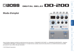 Boss DD-200 Digital Delay Manuel utilisateur